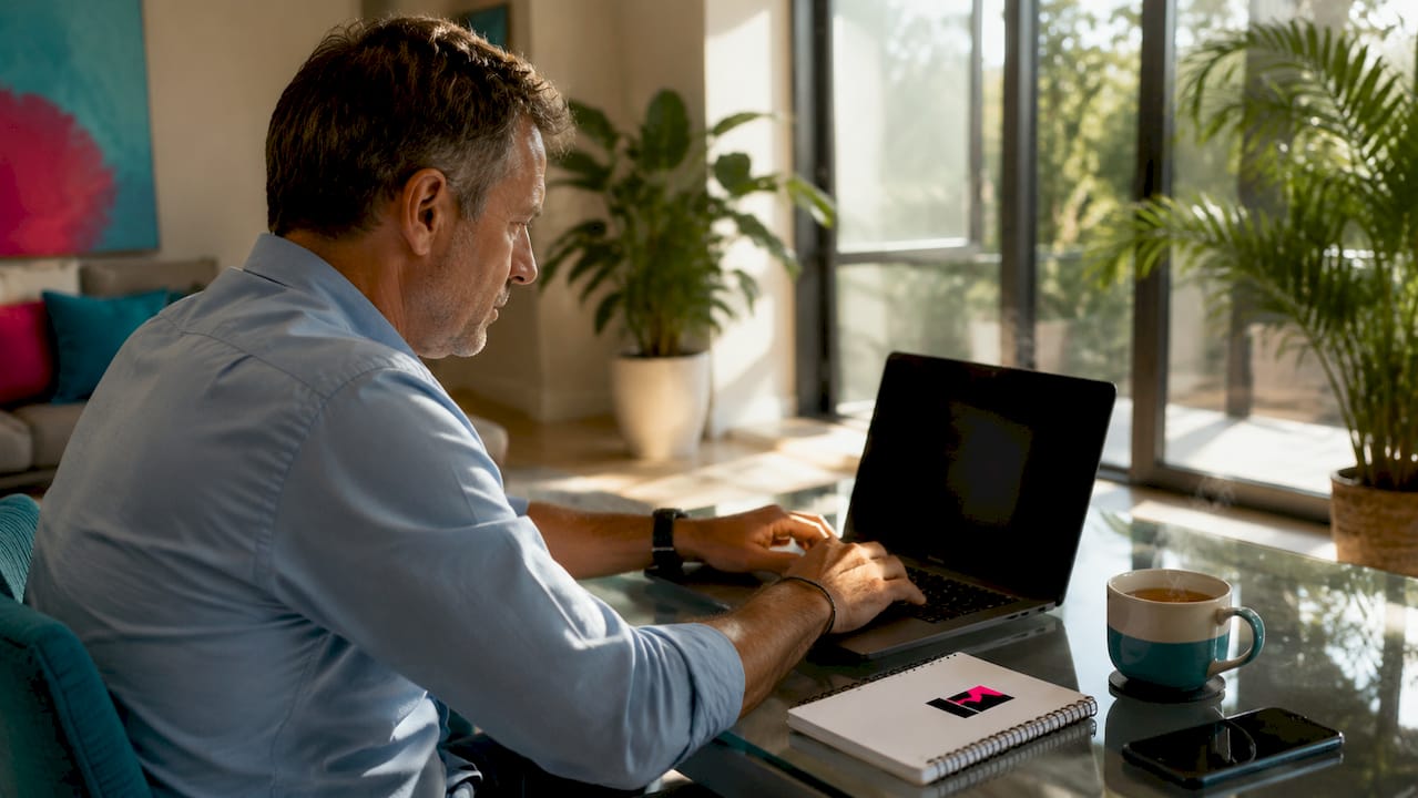 Man shopping for tobacco online at home