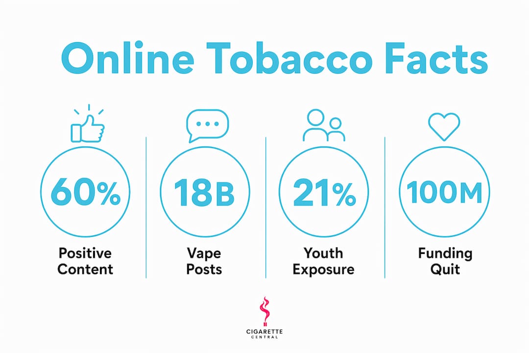 Infographic showing key statistics on online tobacco promotions