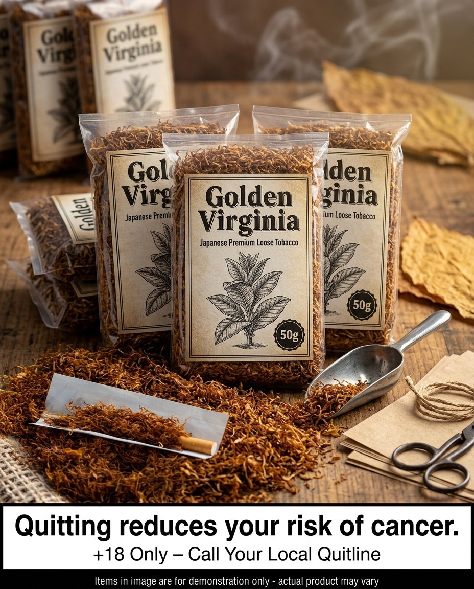 Golden Virginia 500g Japanese Premium Loose Tobacco – Smooth Virginia Blend, Bulk Flexibility & Fast Delivery to Your Door