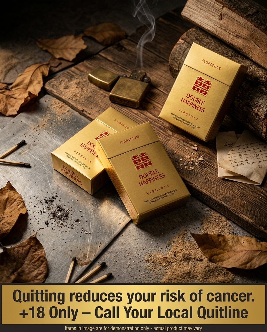 Double Happiness Yellow Cigarettes 20s x 10 Hard Packs – Smooth Classic Blend, Fast Shipping to Your Door