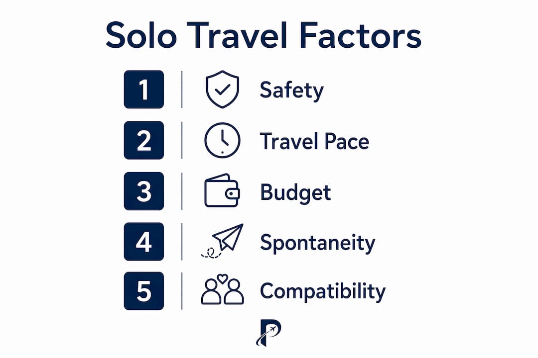 Infographic ranking key solo travel preference factors