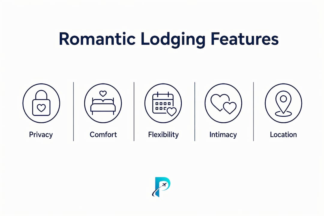 Infographic of key romantic lodging features