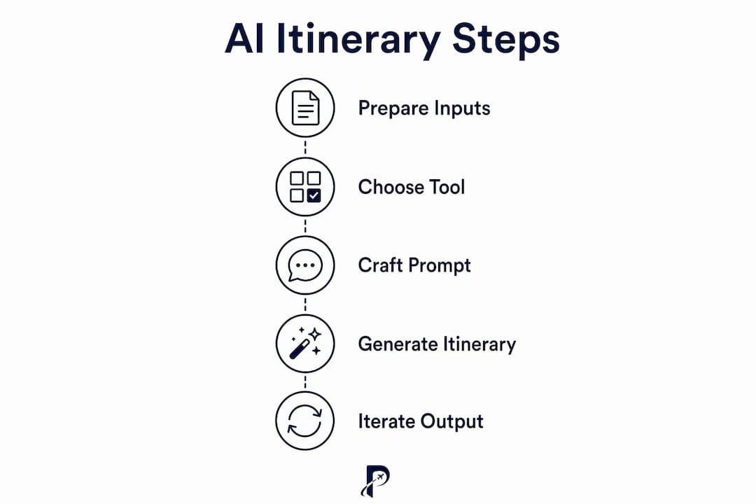 Infographic showing steps of AI itinerary customization