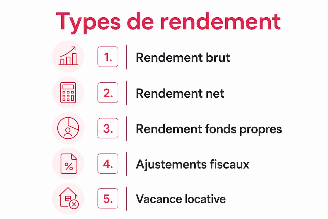 Schéma visuel présentant les différentes formes de rendement