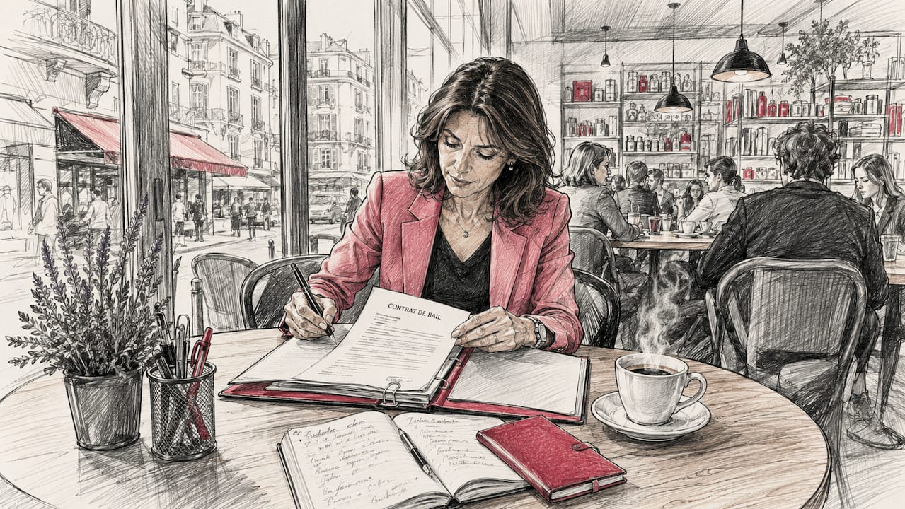Une professionnelle s'apprête à formaliser une sous-location en signant le contrat correspondant.