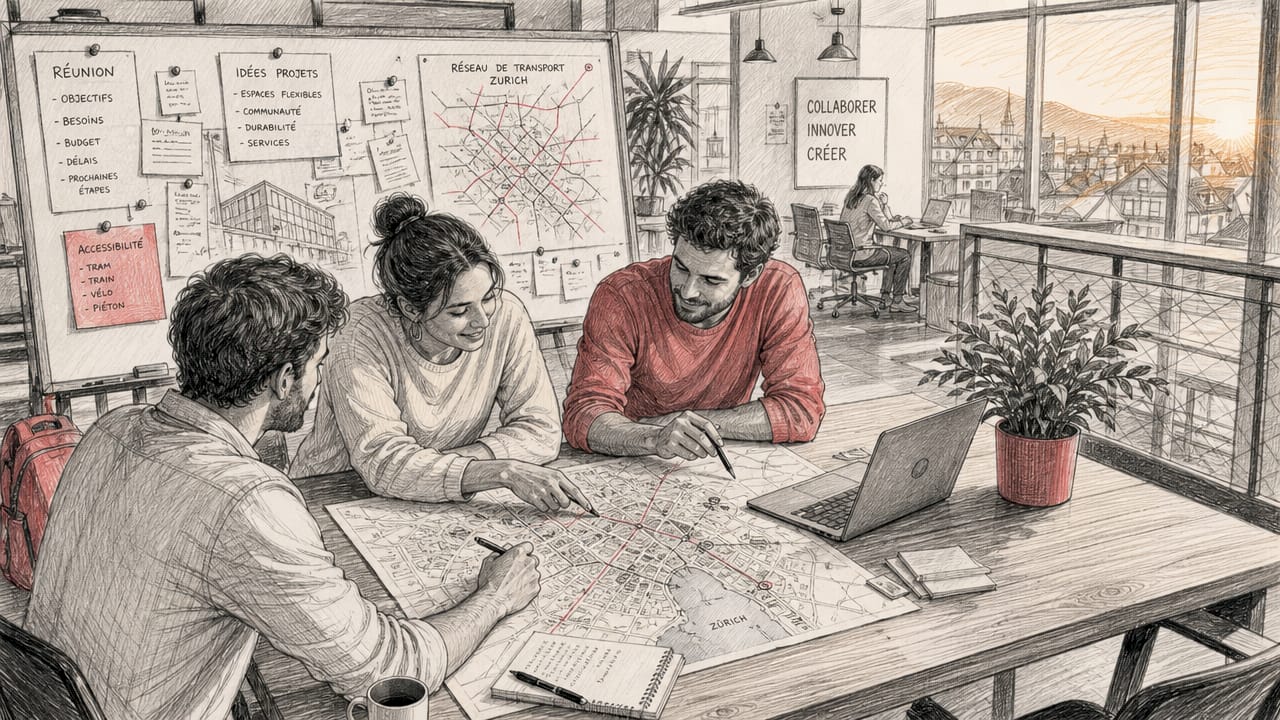 Bureau professionnel à louer, livré avec plans et clés à disposition.
