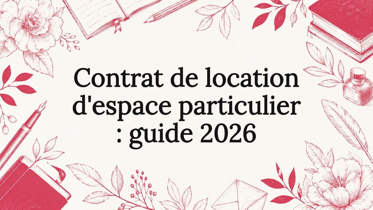Contrat de location d'espace particulier : guide 2026