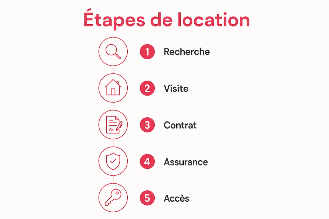 Infographie : les différentes étapes pour louer un espace