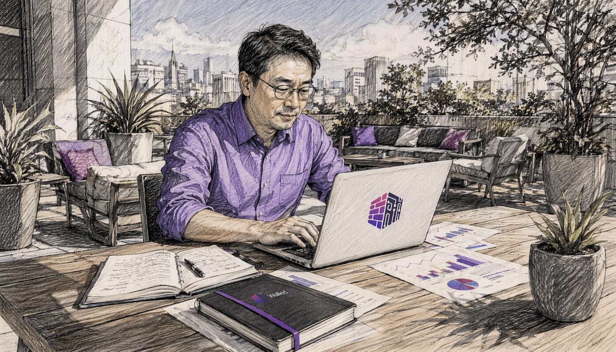 Hands typing during AI validation process