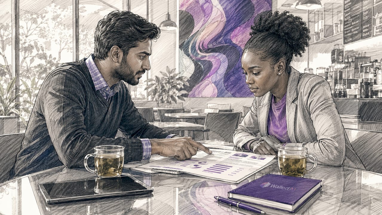 Two professionals discussing AI vendor due diligence