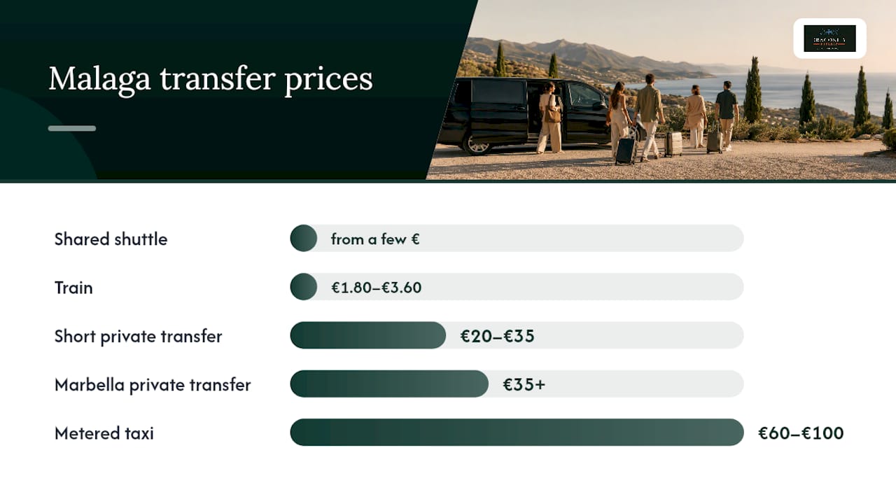 Málaga airport transfer price comparison