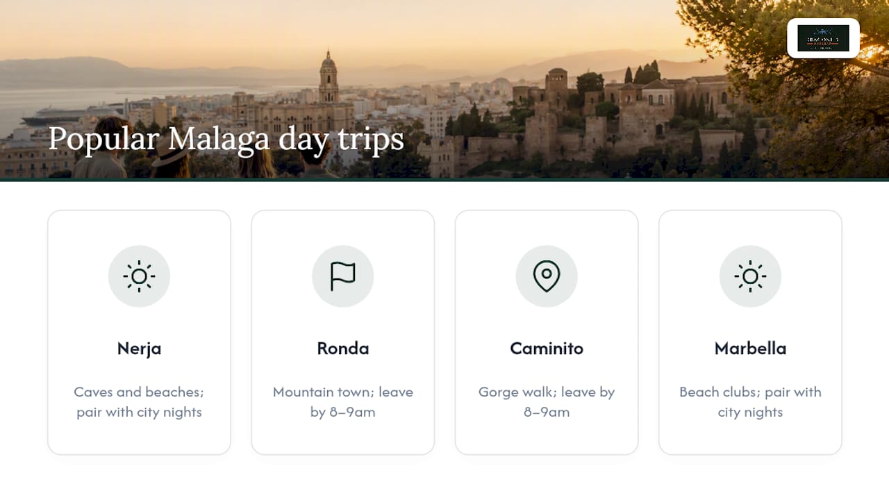 Four Málaga day trip options for groups