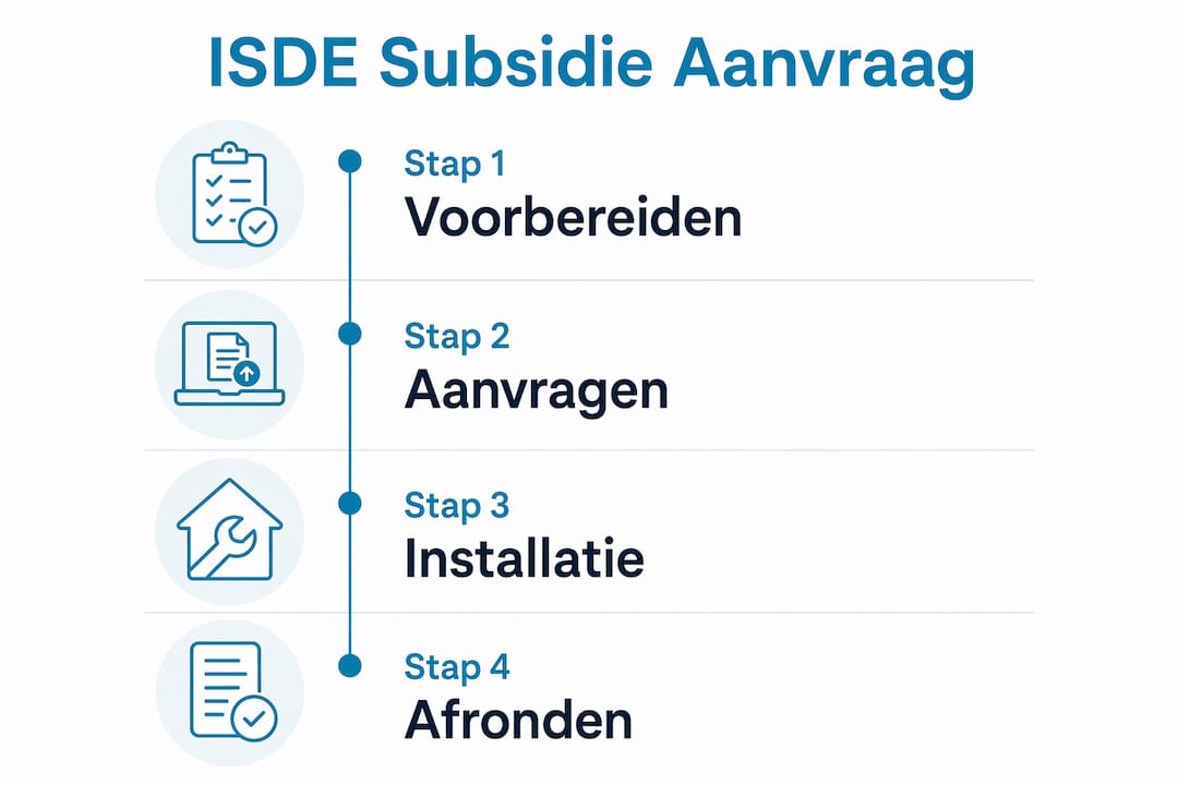 Overzichtelijke infographic: stap-voor-stap je ISDE-subsidie aanvragen