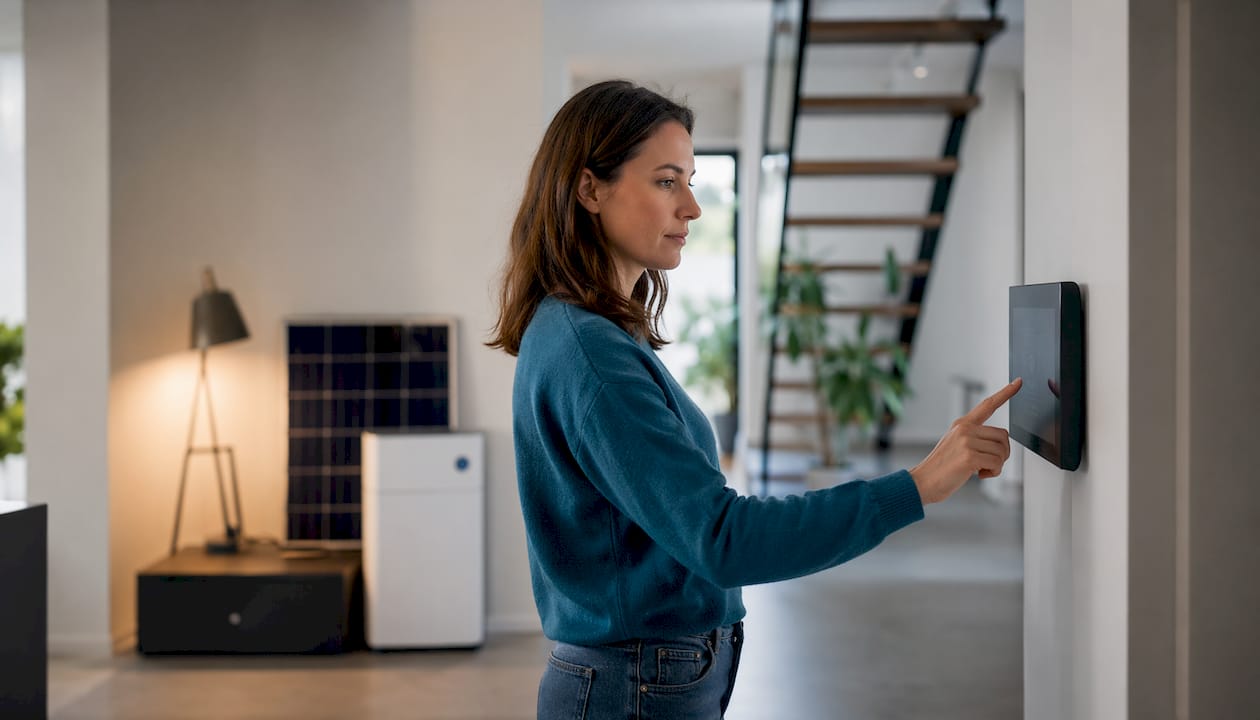 Het energiemanagement touchscreen is eenvoudig met de handen te bedienen.