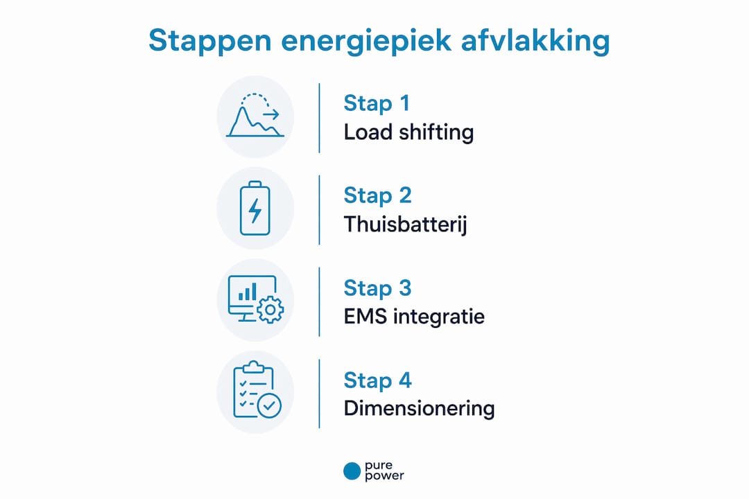 Infographic: vier praktische stappen om stroompieken te verminderen