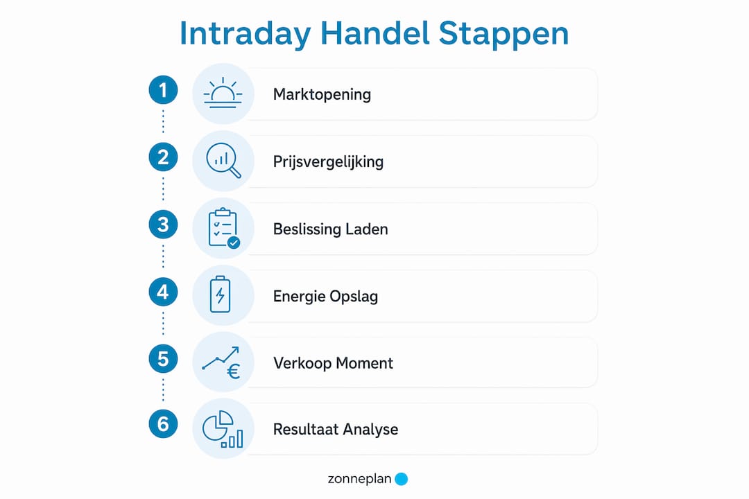 Infographic: de zes stappen van handelen in energie binnen één dag