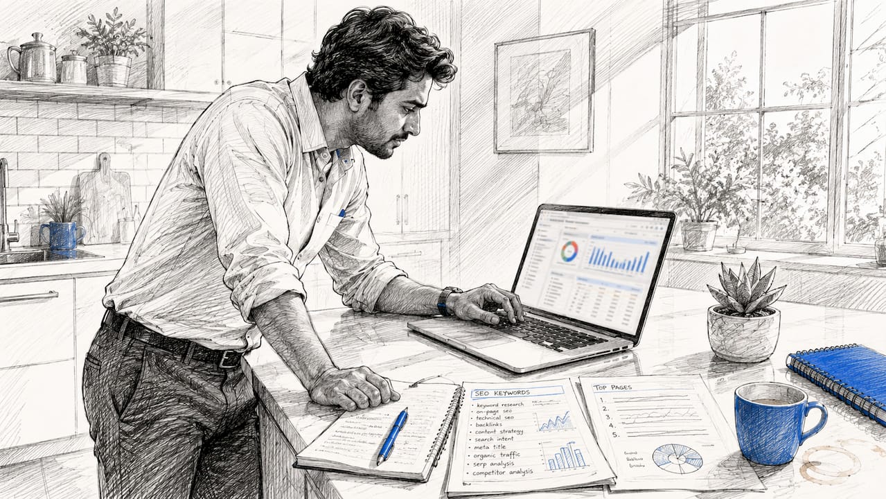 SEO expert working on visibility scores