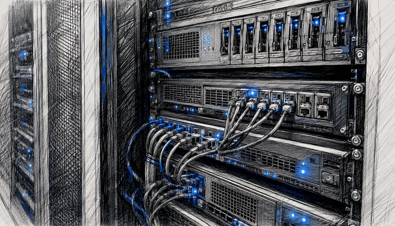 Server rack in secure data center