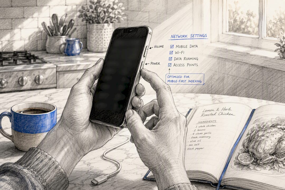 Hands adjusting smartphone network settings close-up