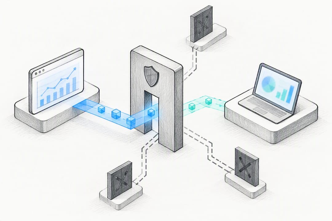 Restricted data access path illustration