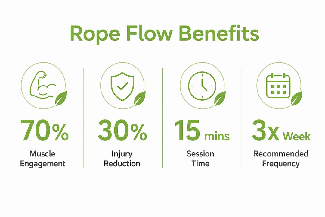 Infographic showing key rope flow benefits for women