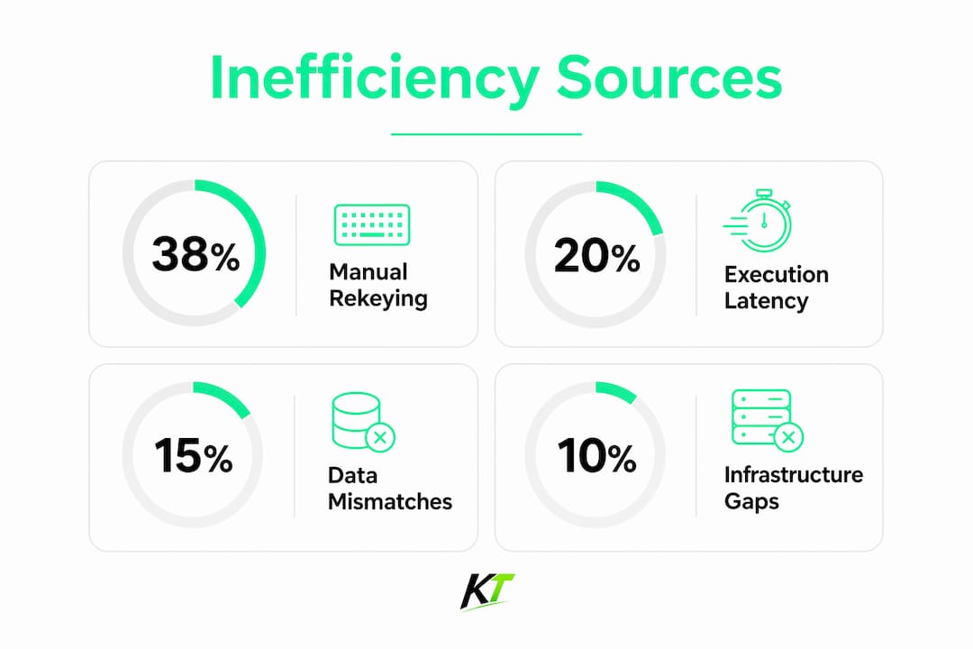 Infographic showing main trading desk inefficiency sources