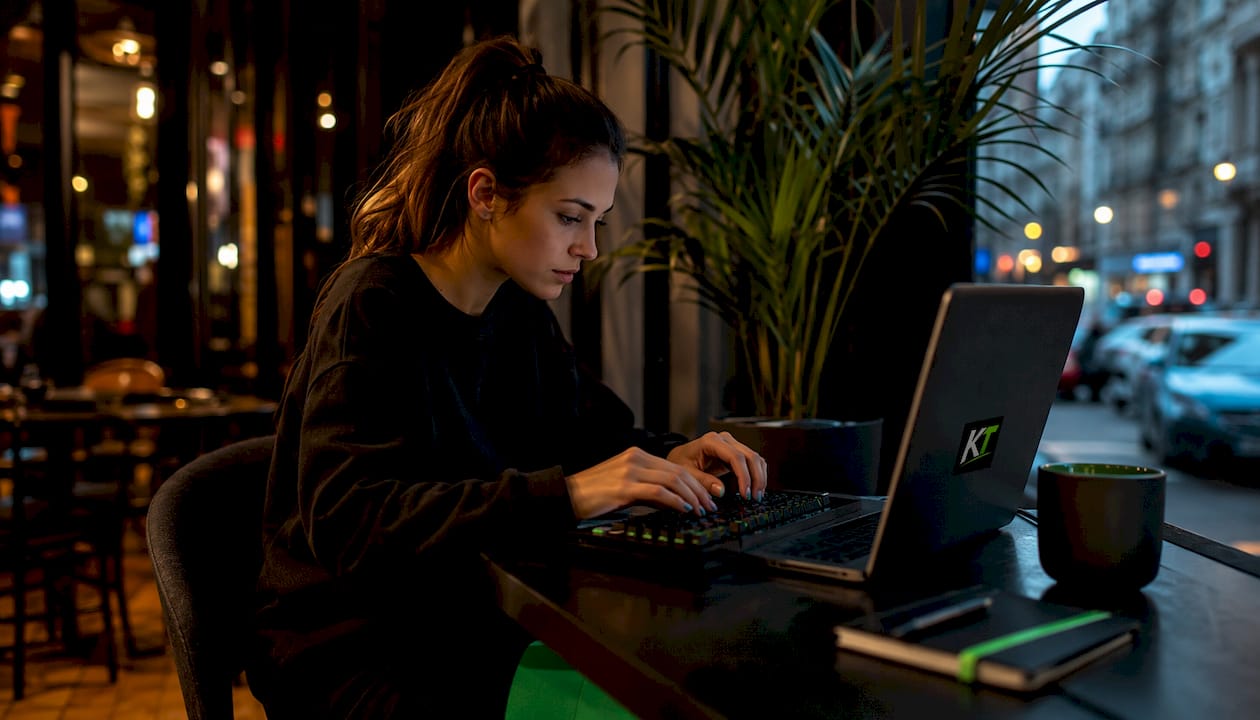 Trader customizing hotkeys on cTrader laptop