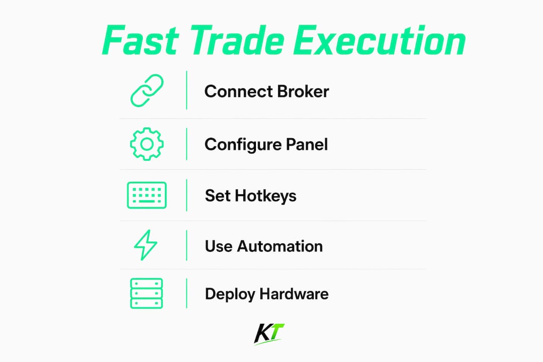 Infographic showing steps for fast trade execution