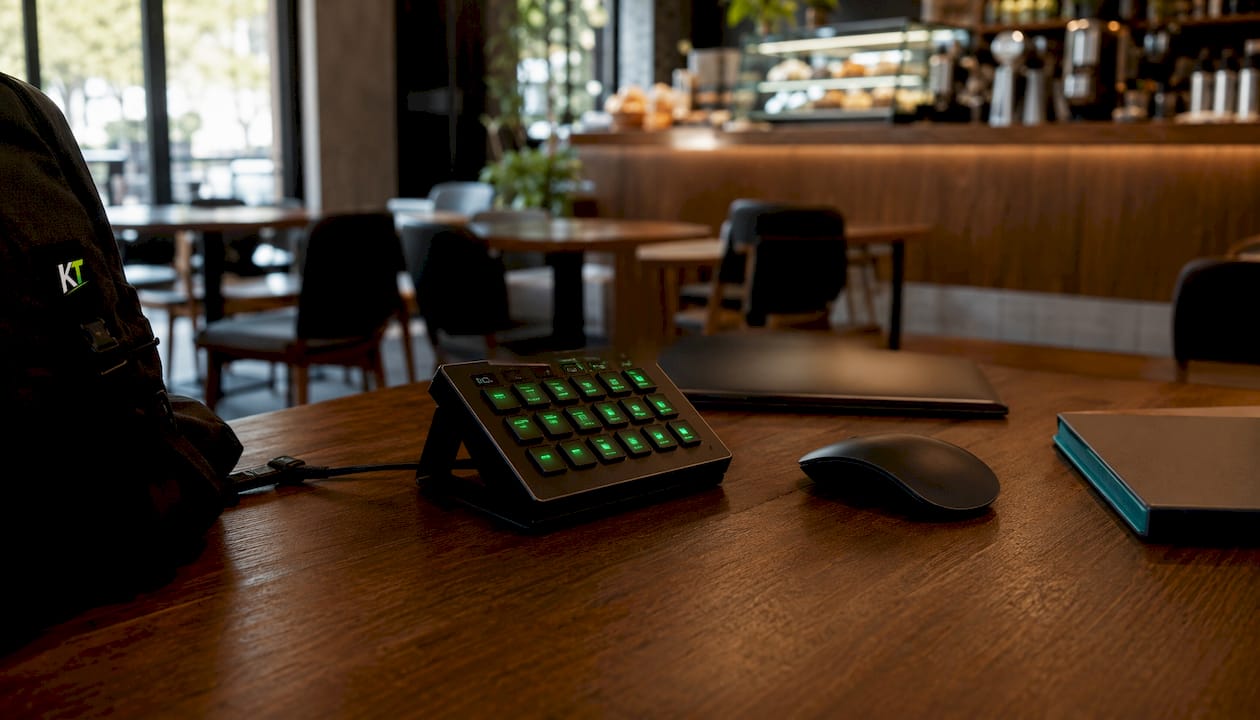 Close-up of electronic trading keypad device