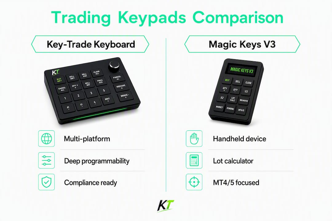 Infographic comparing Key-Trade and Magic Keys V3 keypads