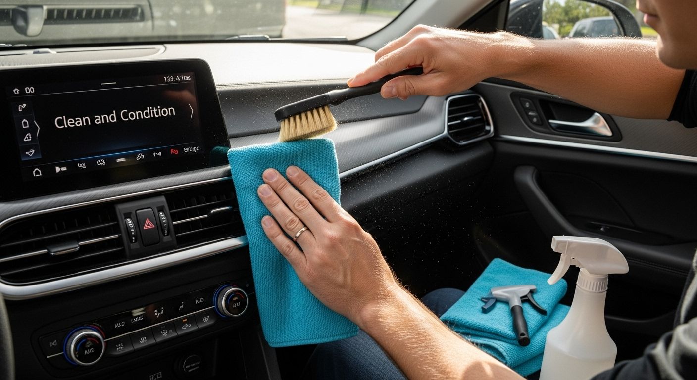 dashboard cleaning car detailing