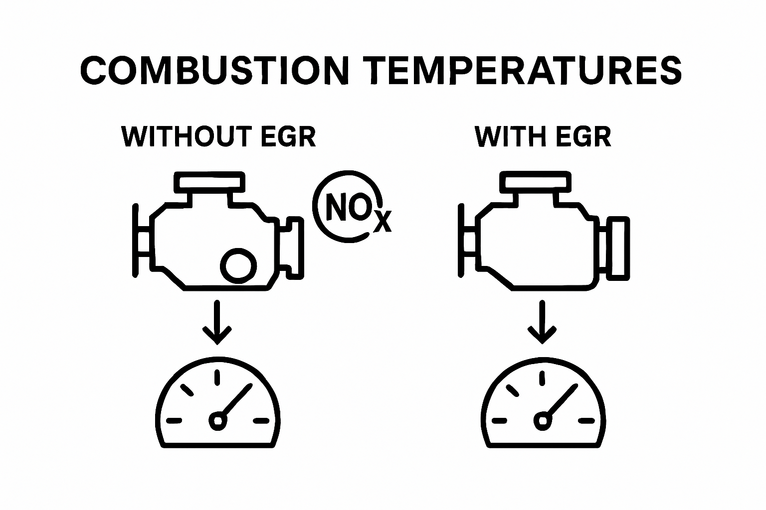 Engine NOx emissions with and without EGR infographic
