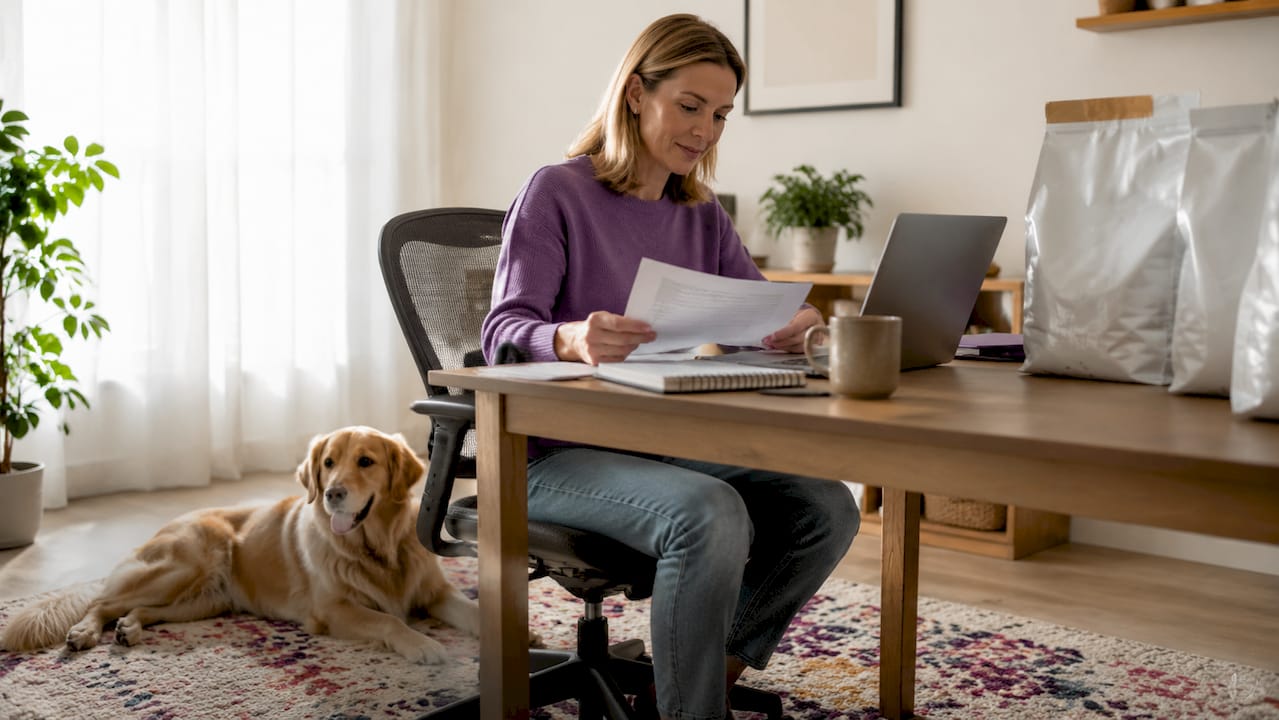Pet owner planning welfare safety net at home