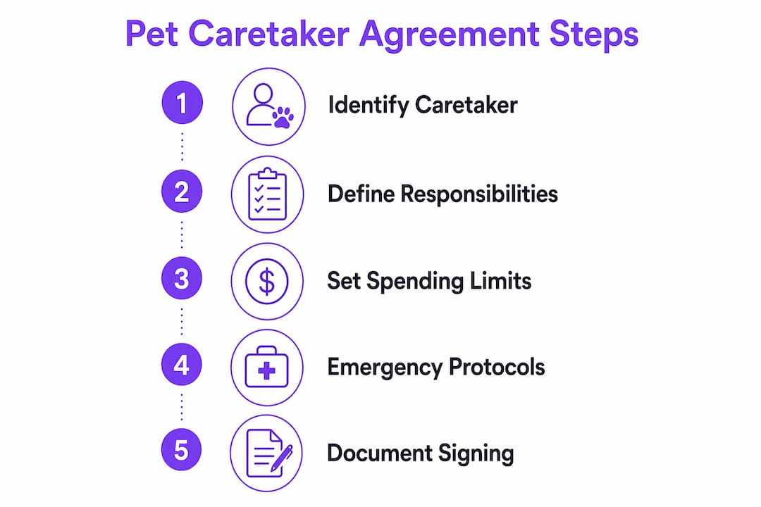 Infographic outlining pet caretaker agreement steps