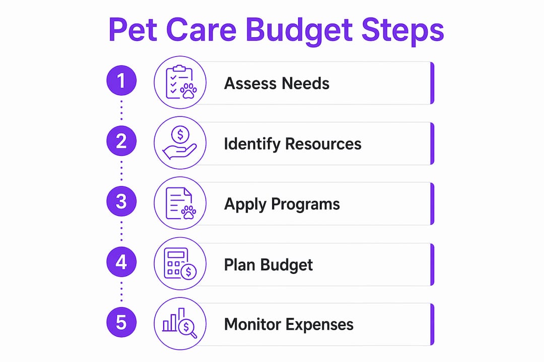Infographic showing pet care budgeting steps