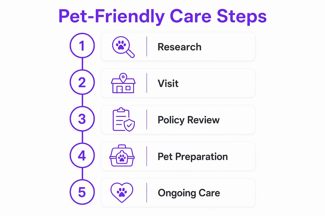 Infographic outlining pet-friendly care steps