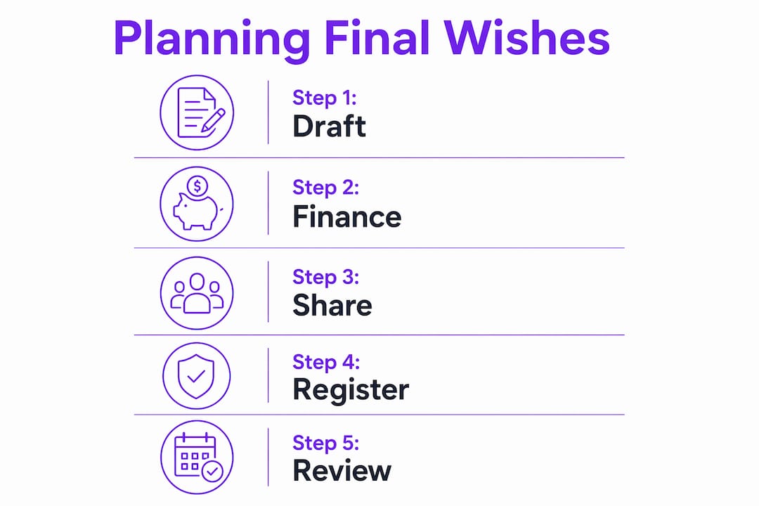 Infographic showing steps to plan pet final wishes
