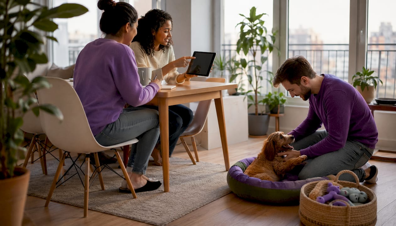 Group planning temporary pet care options