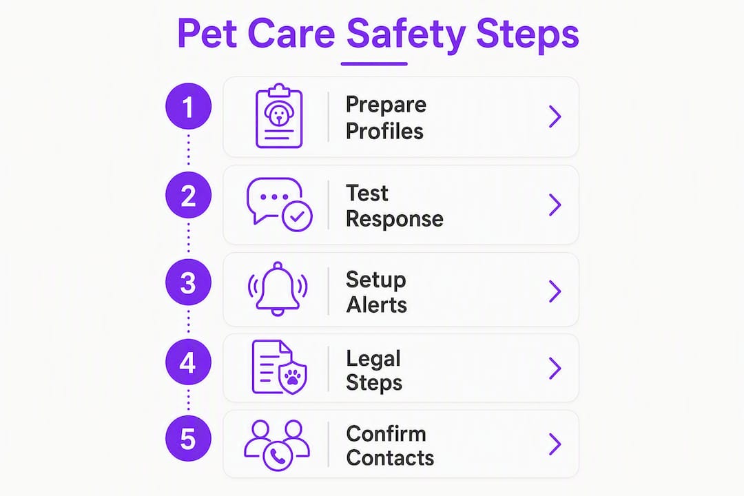 Infographic showing pet care safety planning steps