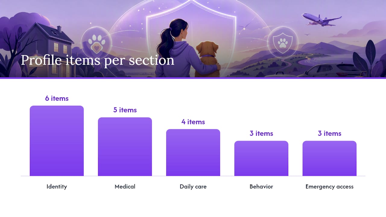 What to include in your pet's emergency profile — overview diagram