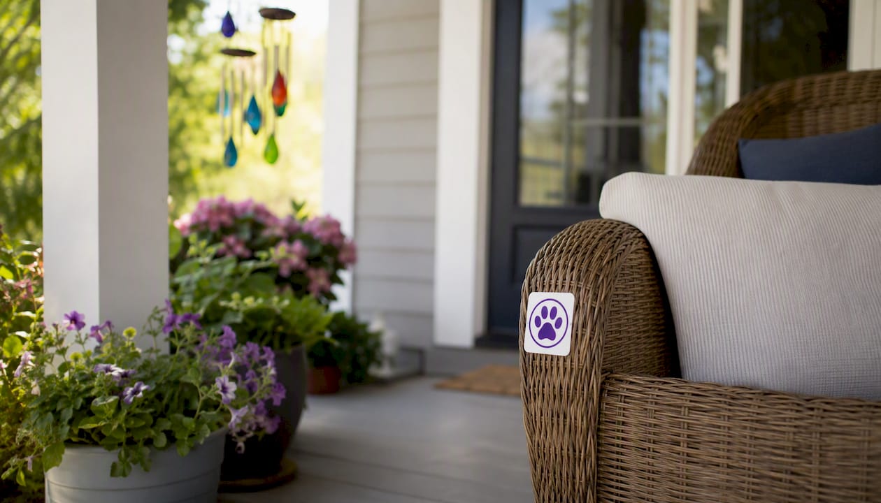 Pet emergency alert sticker near front door
