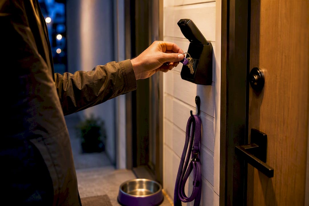 Emergency contact retrieving a spare house key