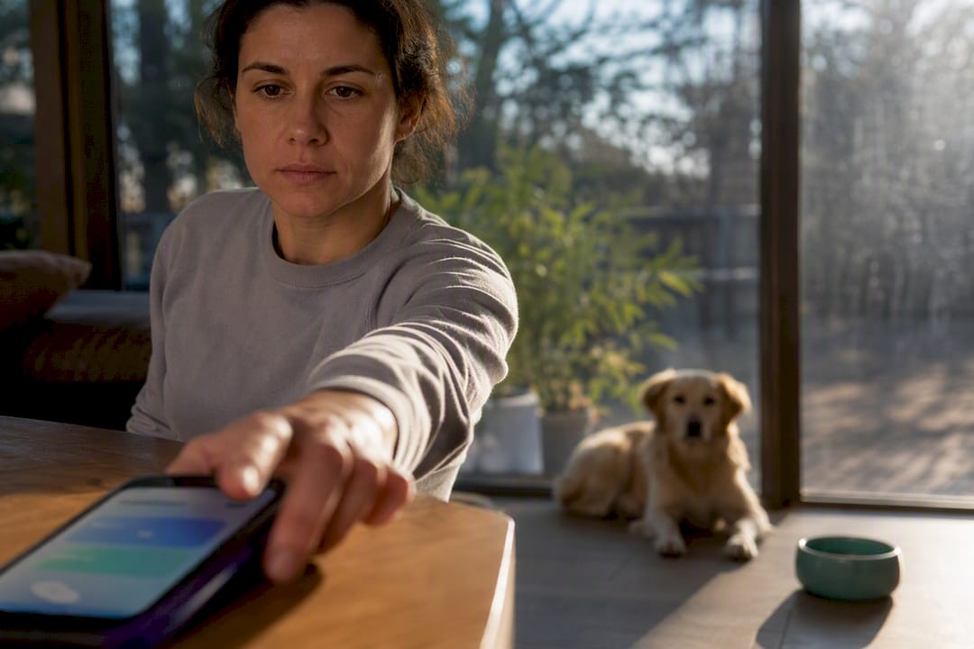 Solo pet owner responding to check-in alert
