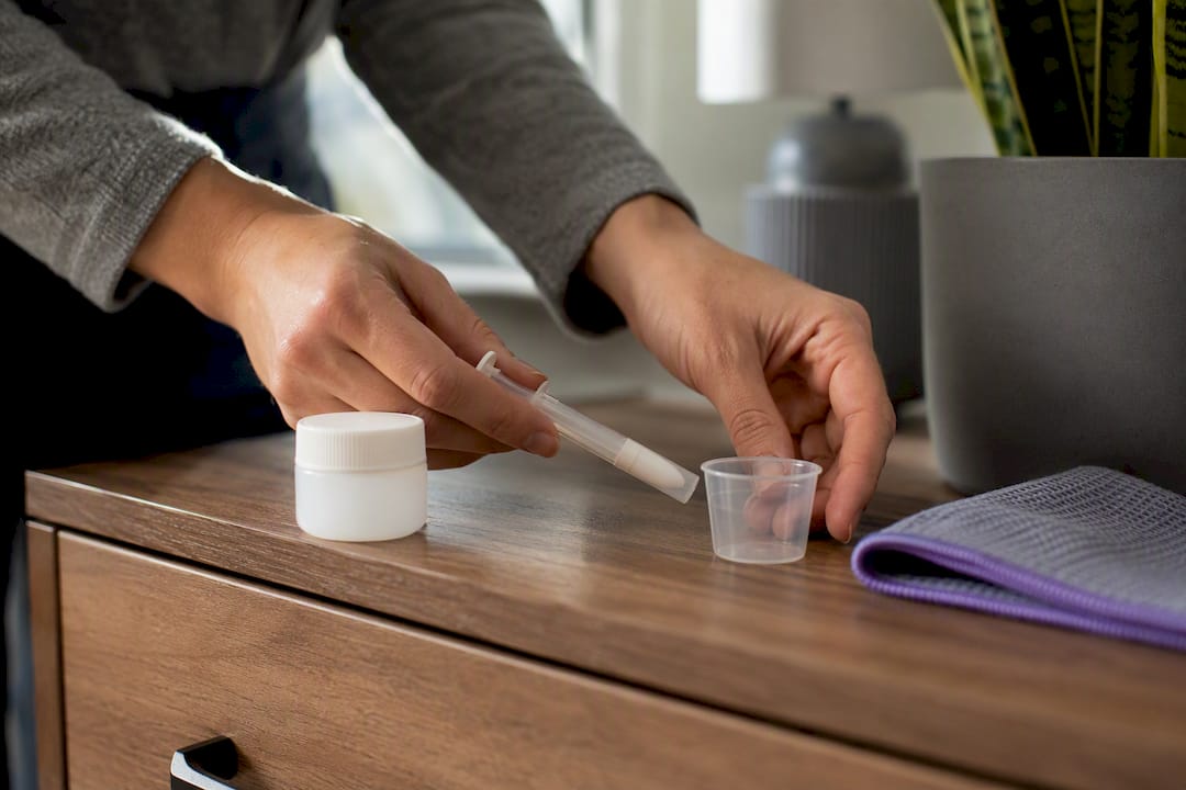 Cat medication supplies arranged for emergency care