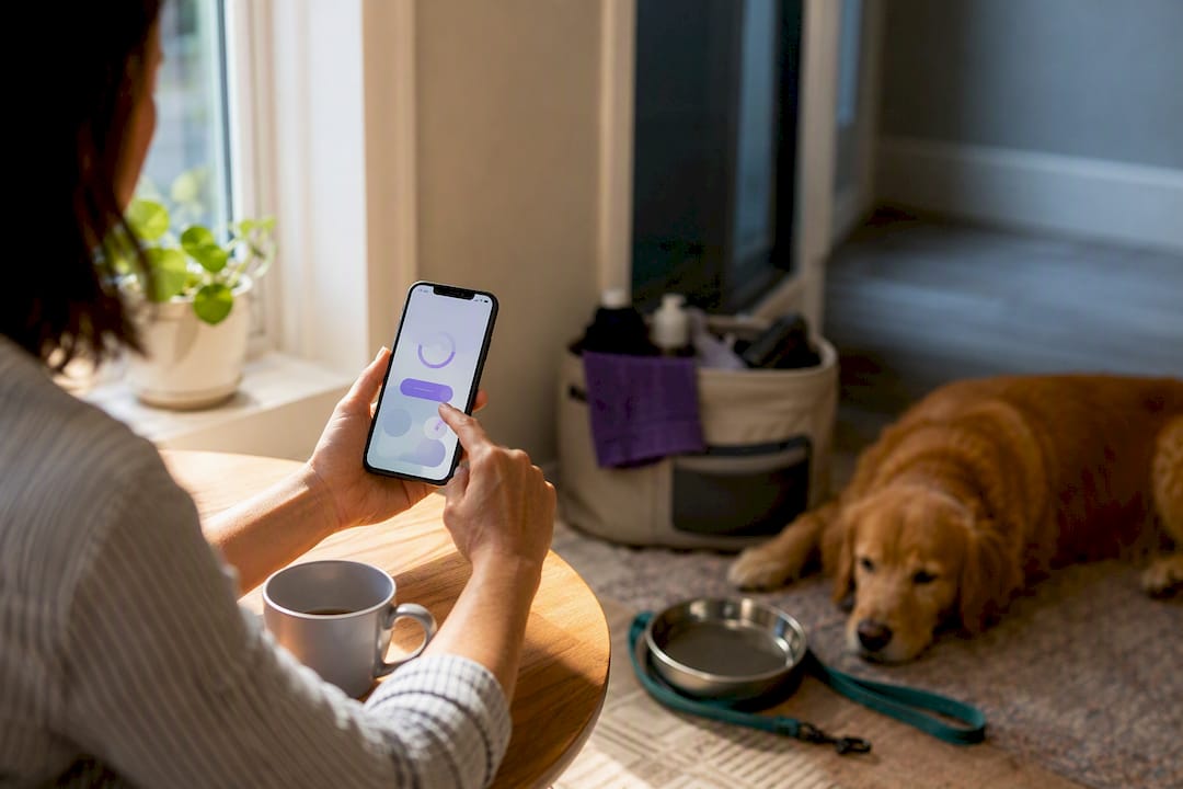 Solo owner setting a pet care timer