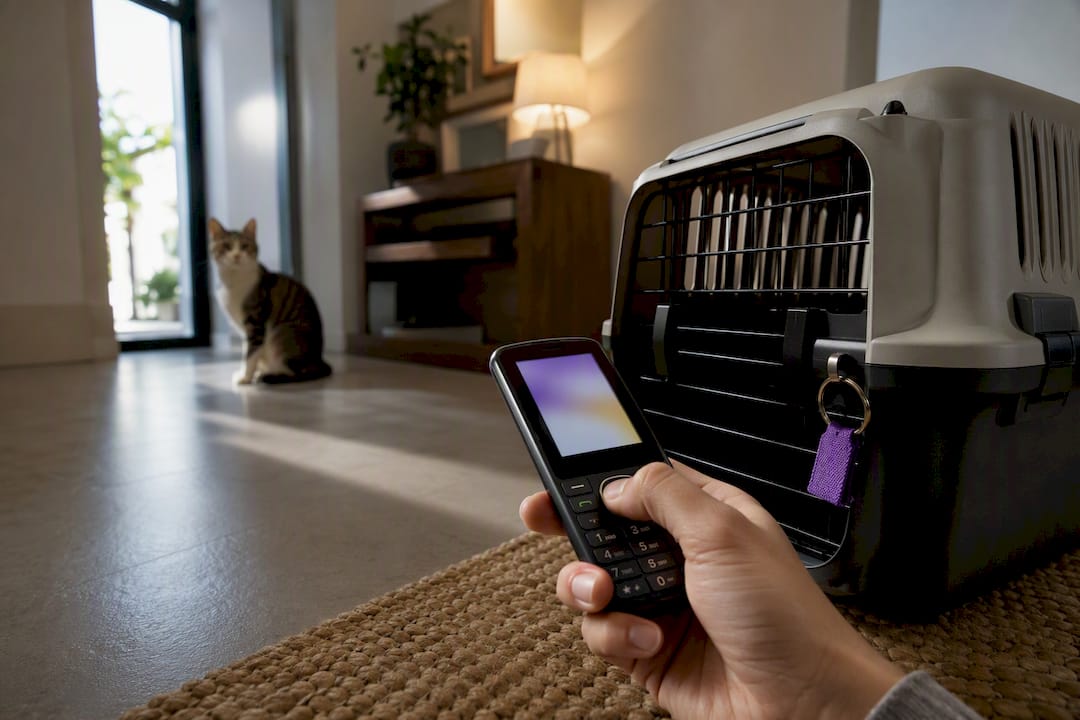 Caregiver confirming a pet emergency alert