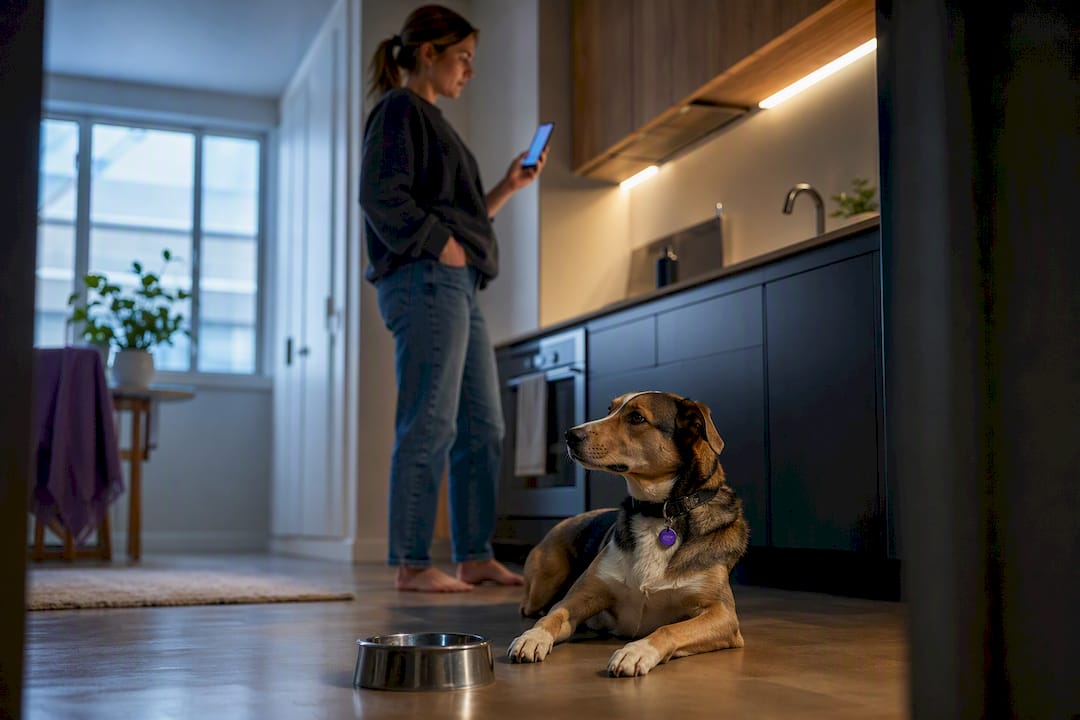 Solo pet owner testing emergency check-in