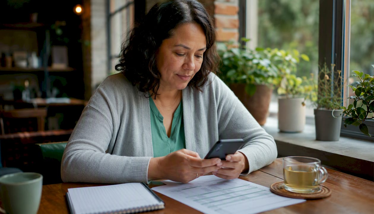 Woman applying for Wegovy savings program