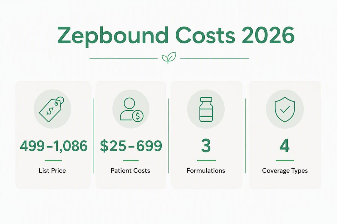 Infographic showing Zepbound cost statistics and coverage types