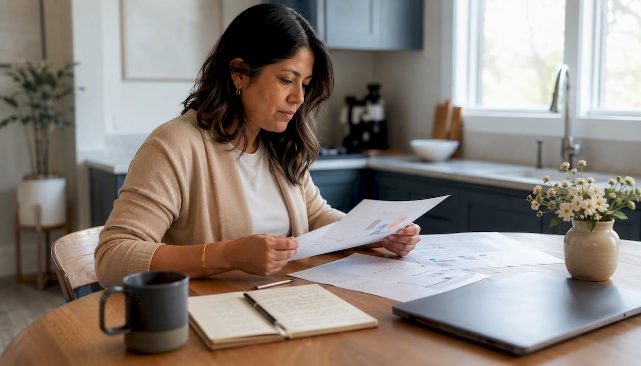 Woman setting up local business profile
